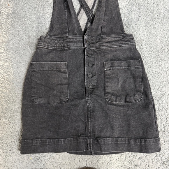 Free People Old School Love Denim Black Jumper Mini Dress Size 0 - Picture 9 of 9